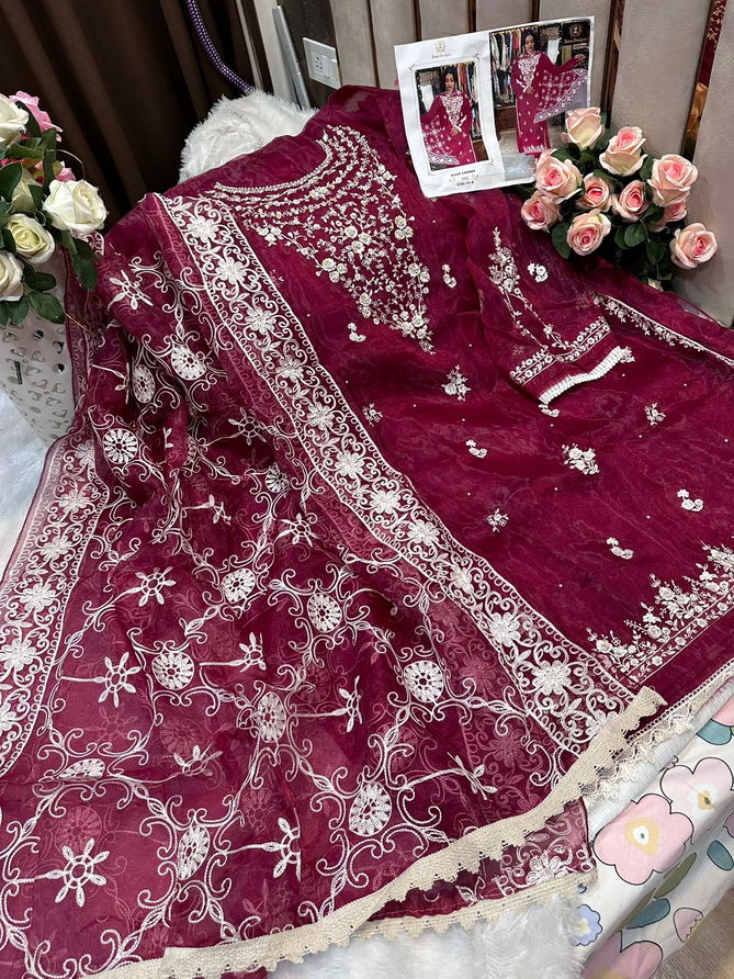 191 and 191 A To D Ziaaz Designs Embroidery Organza Pakistani Suits Wholesale Market In Surat